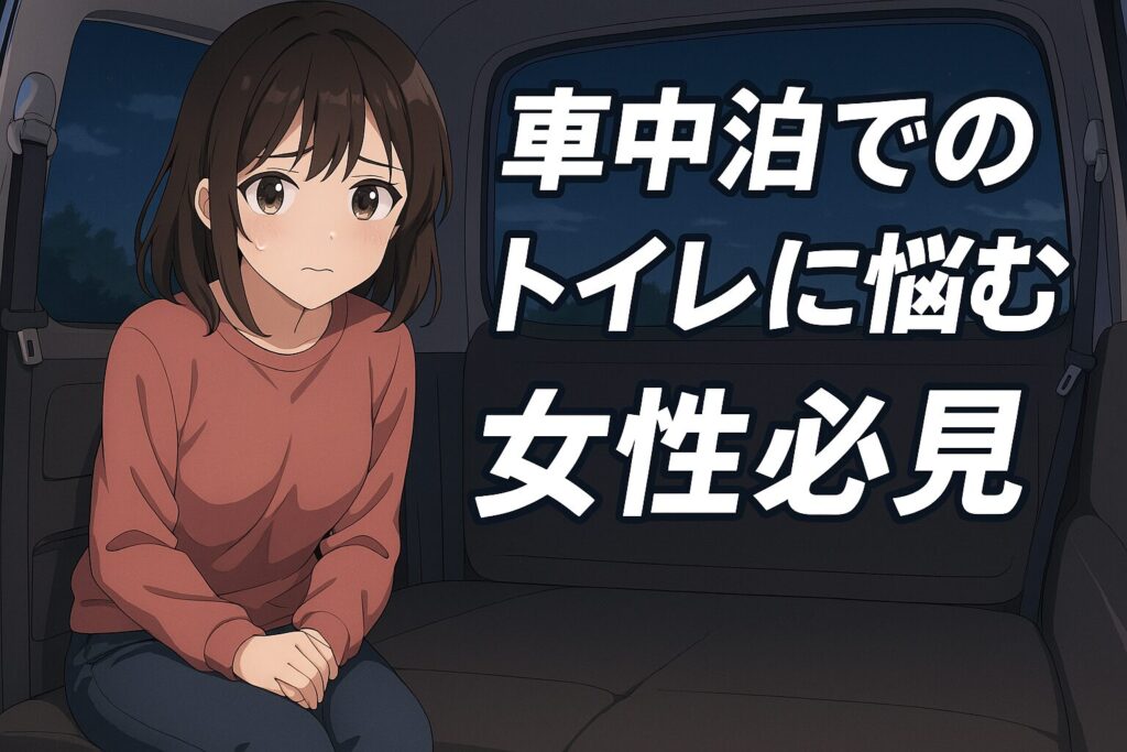 車中泊でのトイレに悩む女性必見