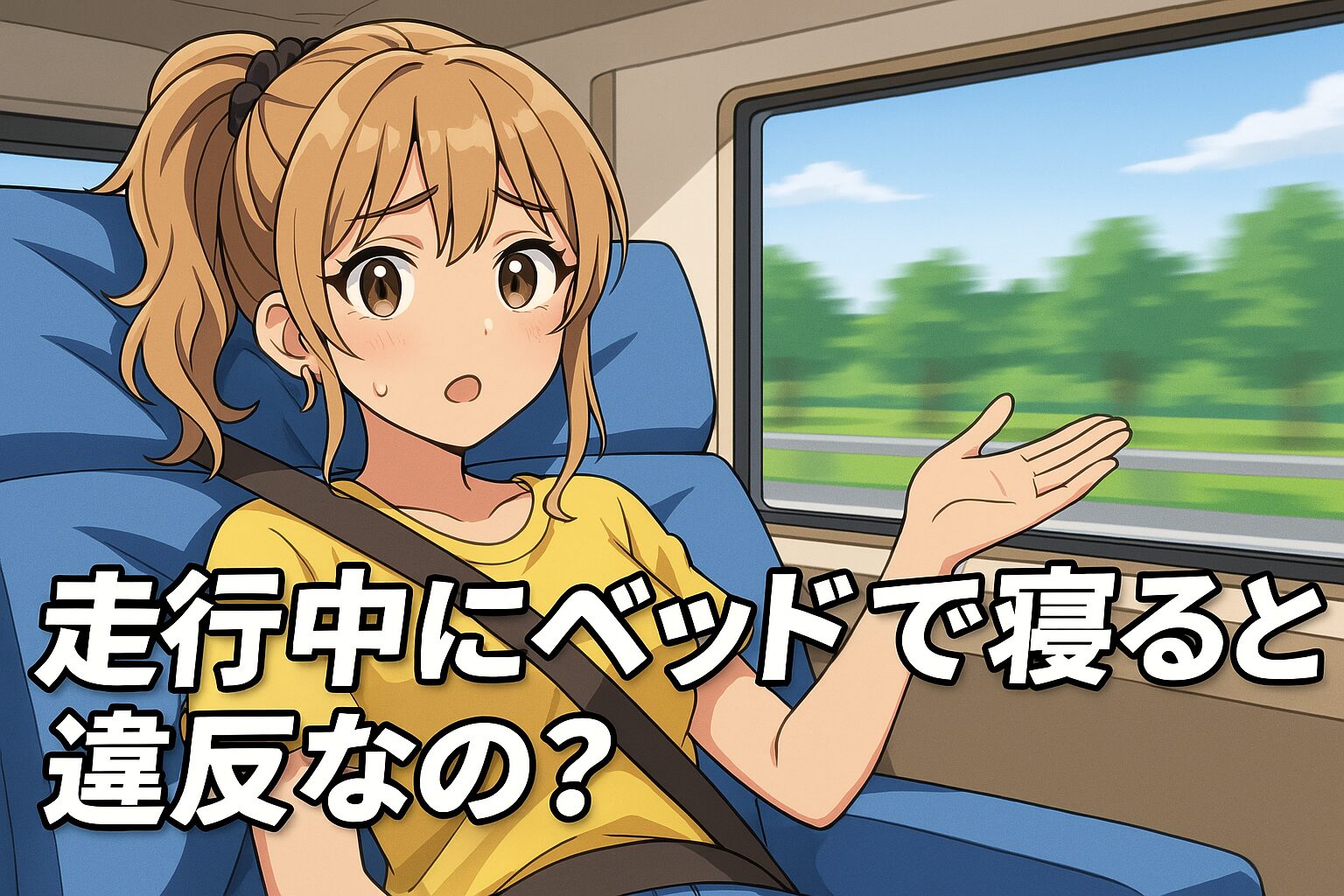 走行中にベッドで寝ると違反なの？キャンピングカー利用時の注意点