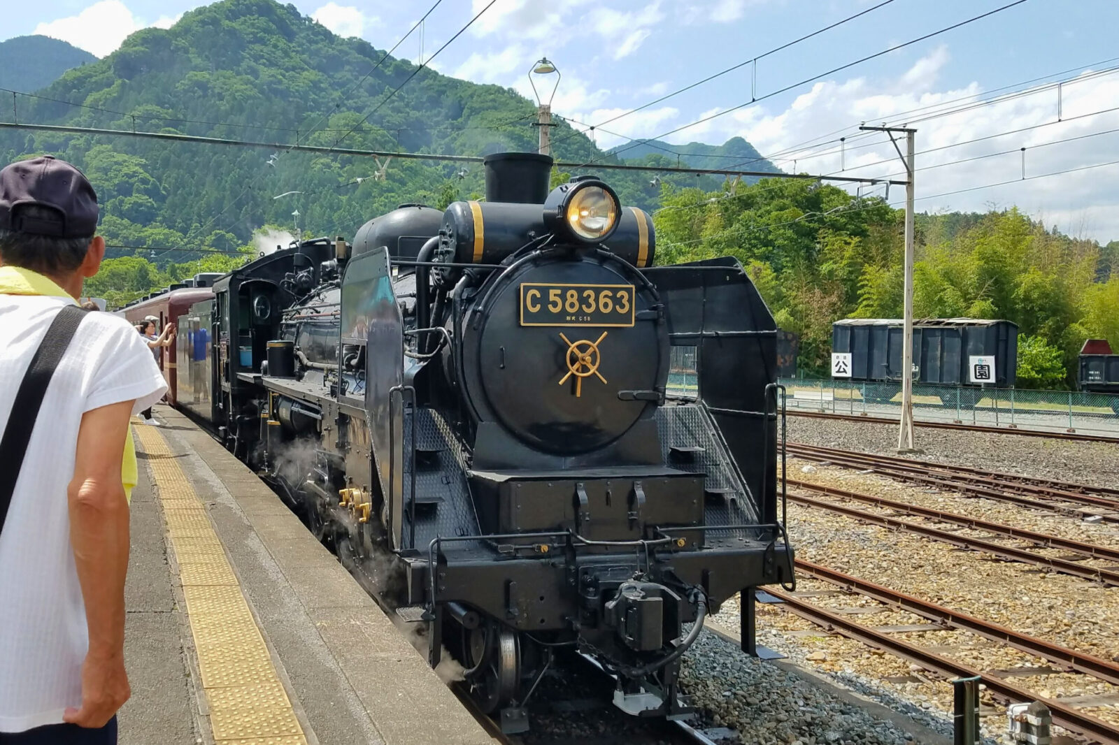 秩父を走るSL列車(C58)
